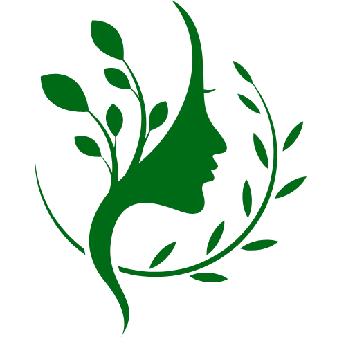 Woman leaf face